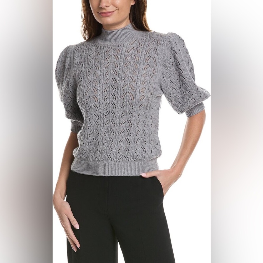 Elie Tahari Grey Turtleneck Sweater